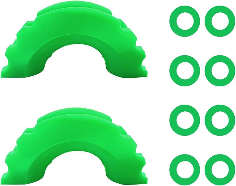 Kit de isoladores e arruelas para manilha D ZNDAW em borracha para manilhas de 3/4" – Verde fluorescente, 2 unidades