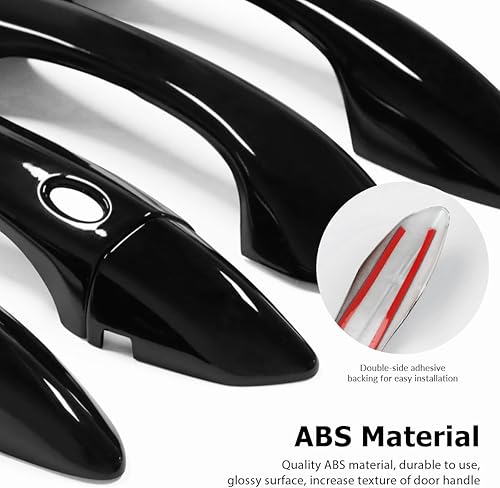 Miniatura 5 de Cubierta exterior de manija de puerta compatible con Hyundai Tucson 2022 2023 2024 Accesorios protector de manija de puerta con 2 orificios para