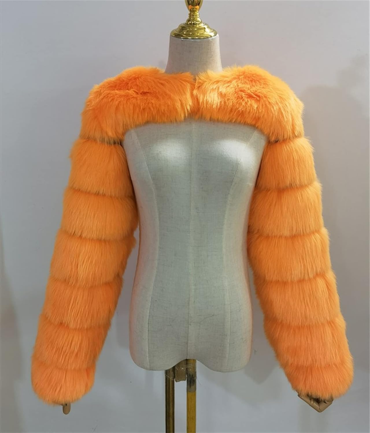 Fluffy Faux Fur Women's Scarlf Stole Shawl Shrug Wraps Mini Jacket Cover Up Outwear Tops with Sleeves