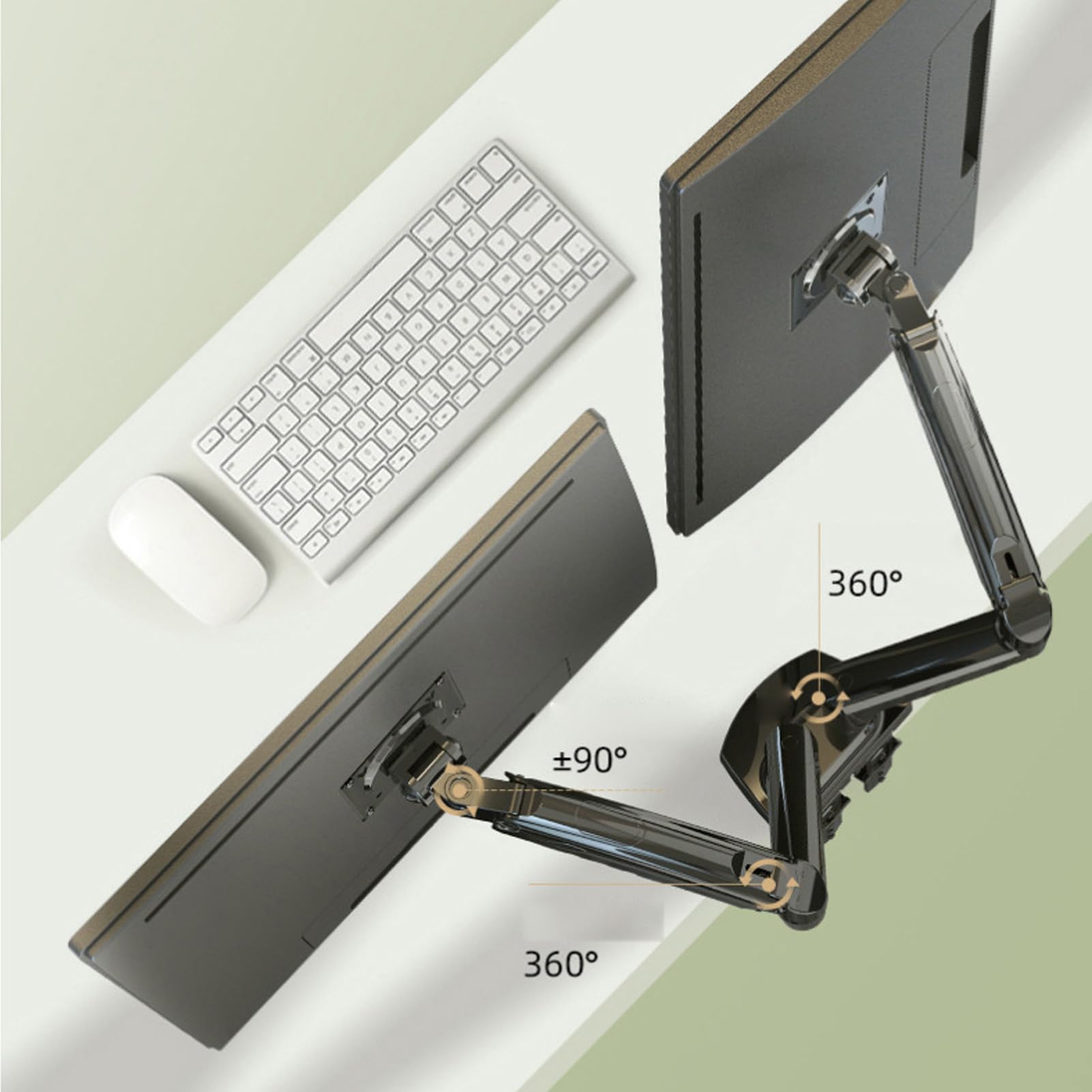 Braccio per Doppio Monitor, Inclinazione Ergonomica Regolabile,
