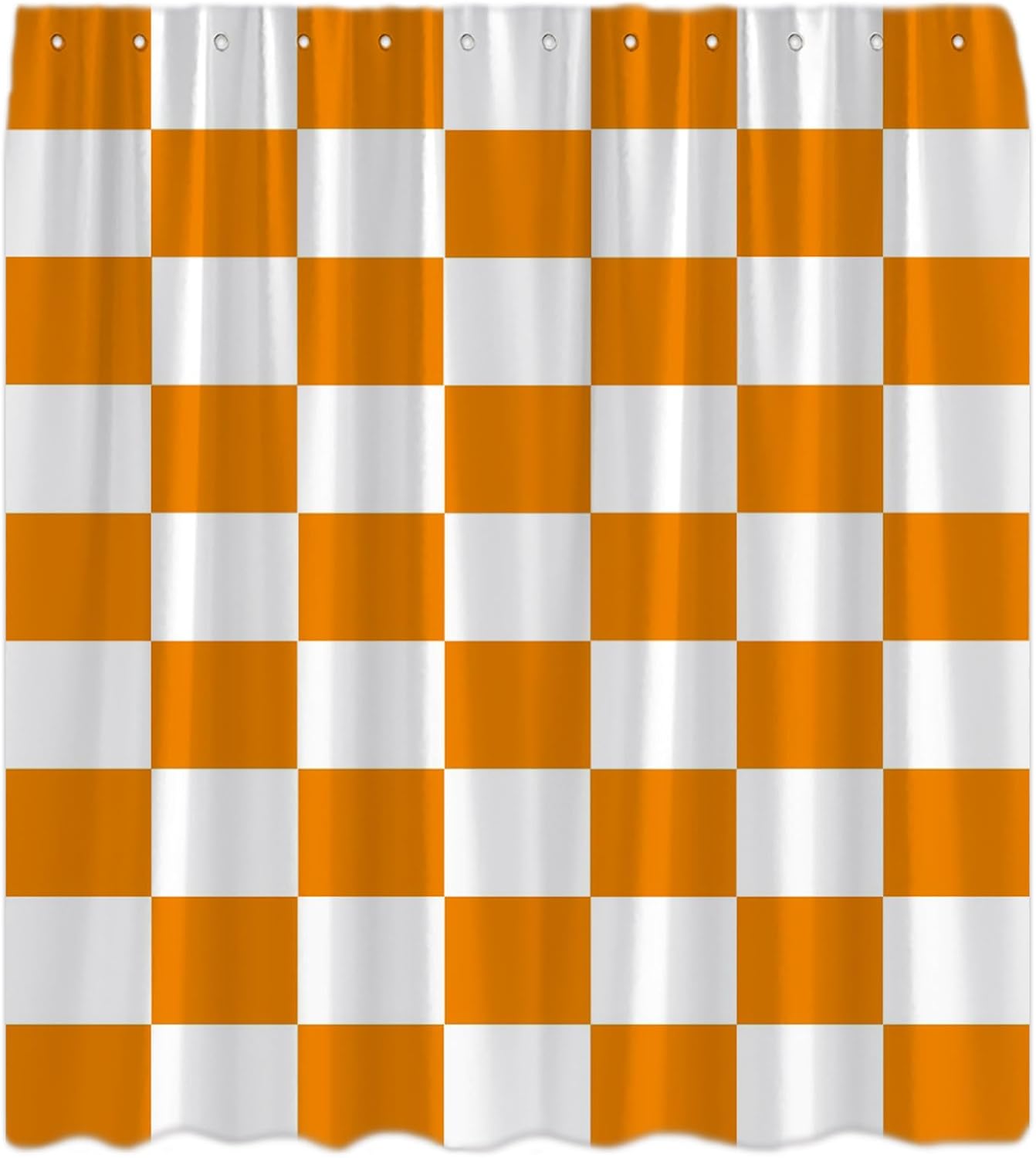 Checkered Shower Curtain Green and White Cute Retro Checkerboard Vintage 60s 70s Aesthetic Modern Minimalist Bathroom Curtains Decor with Hooks
