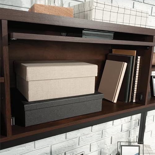 Sauder Briarbrook Engineered Wood And Metal Hutch In Barrel Oak #TOP6