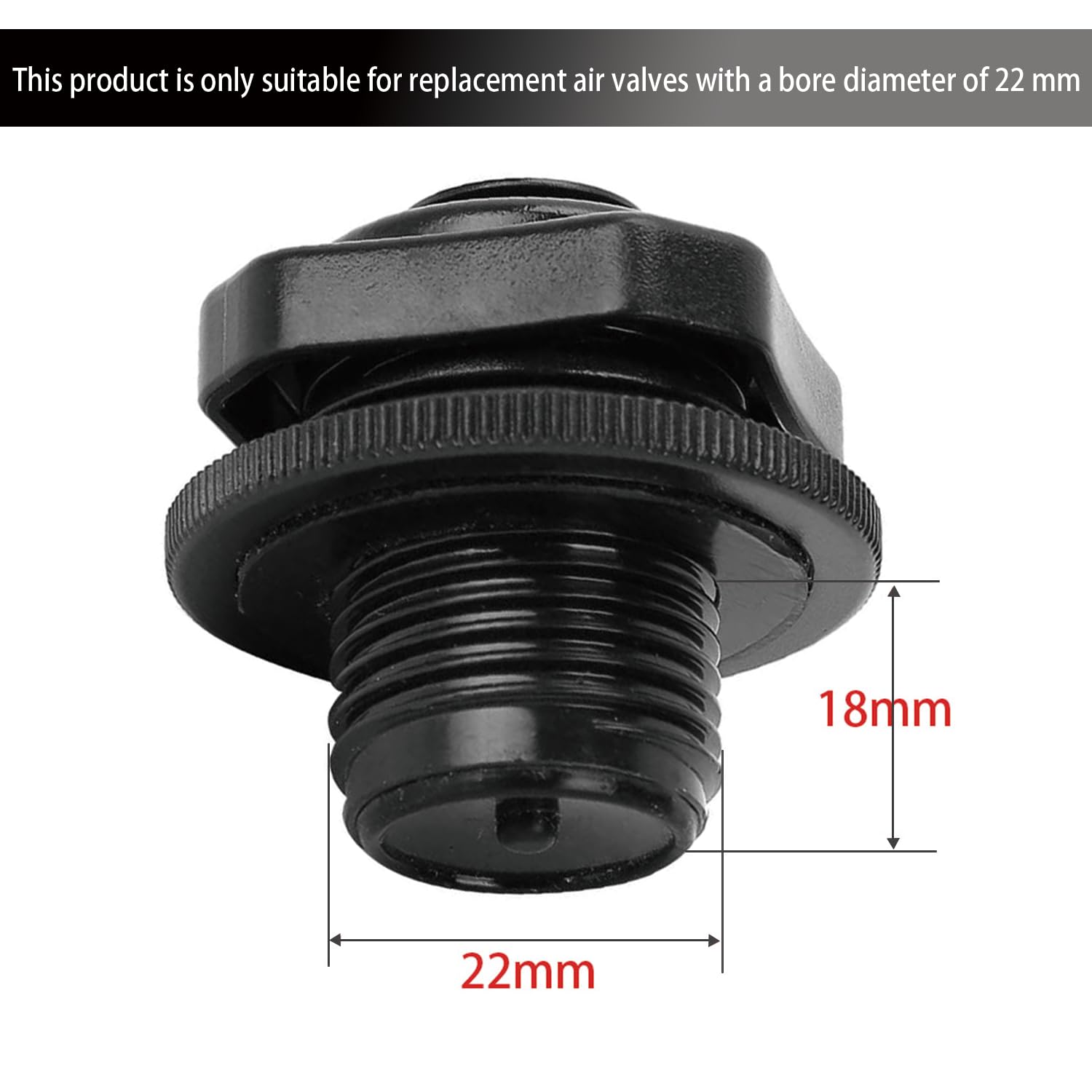 CHJIEJIE Kayak - Tappi per valvole ad Aria, 2 Pezzi, universali di Ricambio per gonfiabili, gonfiabili, Barche da Pesca, Canoe, Barche da 22 mm
