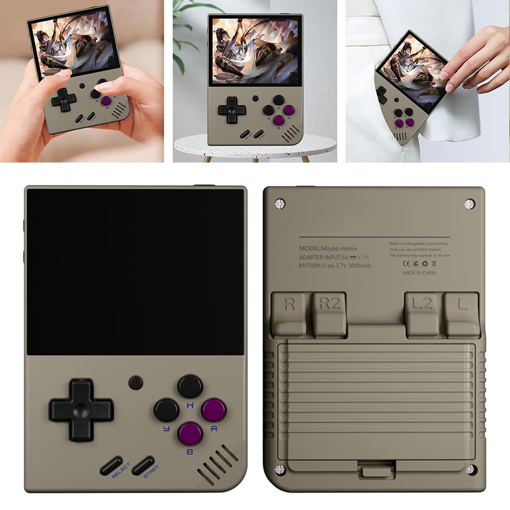 Kexpery Mini Plus Console di gioco portatile retrò portatile Sistema Linux Schermo IPS da 3,5 pollici Console for videogiochi classica Supporto WiFi ricaricabile 3000mAh Regalo for bambini e