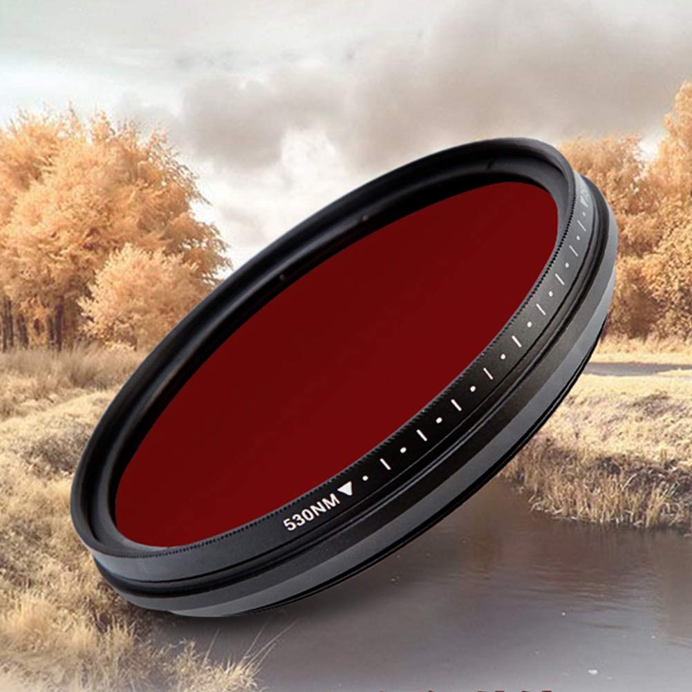 Filtre d'objectif Infrarouge, Calibre 58mm intégré 530-750nm Filtre de caméra Infrarouge réglable intégré pour la Photographie IR d'appareil Photo Reflex numérique
