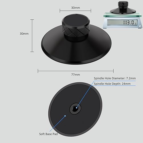 Miniatura 8 de Estabilizador de peso para discos audiófilos, abrazadera de peso de aluminio negro de 120 g4.2 oz con almohadilla suave protectora para accesorio de