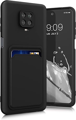 Miniatura 8 de kwmobile Funda compatible con Xiaomi Redmi Note 9S 9 Pro 9 Pro Max - Funda para teléfono TPU con tarjetero - Negro mate