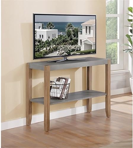 Miniatura 2 de Alaterre Furniture Newport - Mesa consola de madera y hormigón sintético de 40 pulgadas de largo con estante