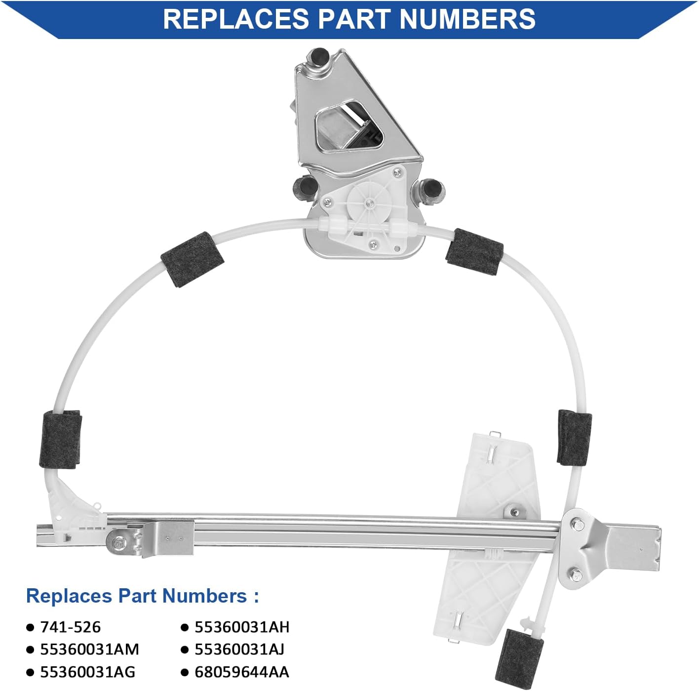 Obaee 741-526 Front Left Driver Side Power Window Motor and Regulator Assembly Compatible with Jeep Liberty KJ 2002-2006