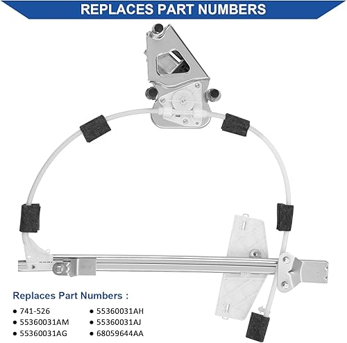 Miniatura 3 de 741-526 Conjunto de motor y regulador de la ventana eléctrica del lado del conductor delantero izquierdo compatible con Jeep Liberty KJ 2002 2003
