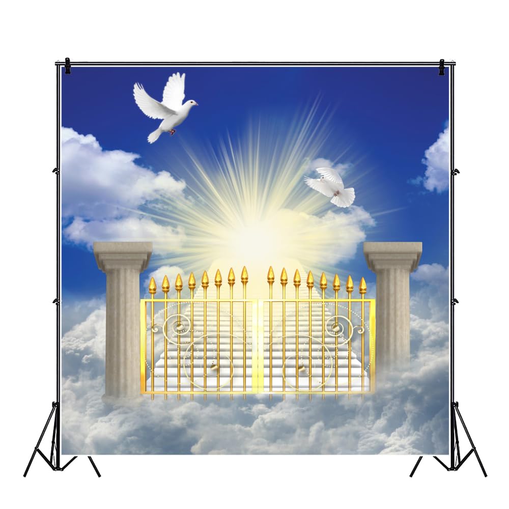 Heaven Sent Baby Shower Decorations Dorcev 12x8ft Heaven Gate Stairway To  Heaven Background For Photography, Baby Stairway Gate, image size:1000x1000