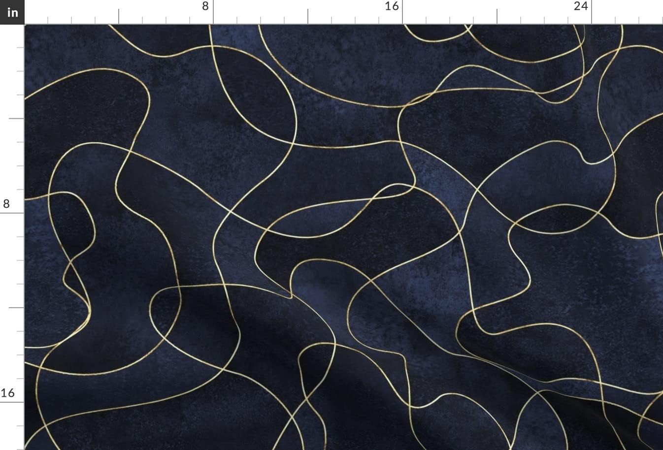 Spoonflower Fabric - Abstract Dark Indigo Waves Shapes Blue Printed on Minky Fabric by The Yard - Sewing Baby Blankets Quilt Backing Plush