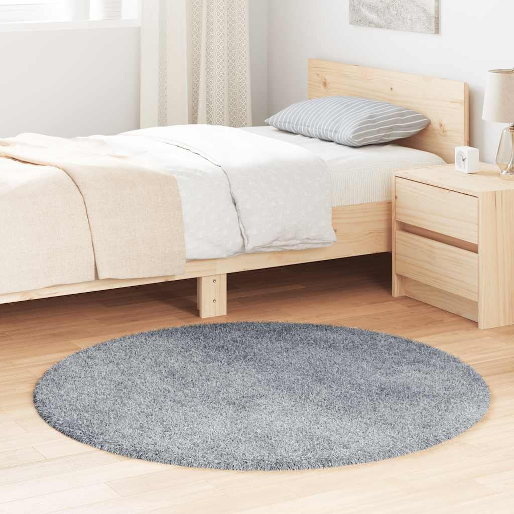 Tappeto Shaggy Pelo Lungo NAVARRA Grigio Chiaro 120x120 cm
