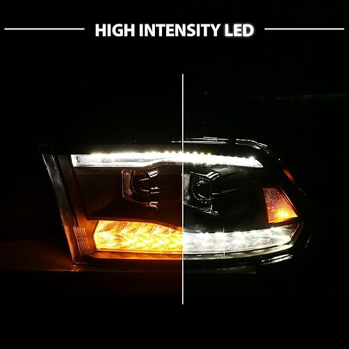 Miniatura 6 de AmeriLite Dodge Ram 1500 2500 3500 modelo Pickup Switchback - Barra LED doble, halógena, señal de giro de estacionamiento, proyector doble, conjunto