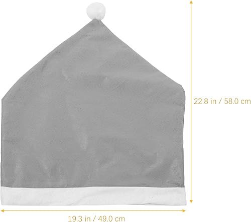 Miniatura 5 de STOBOK 6 piezas de fundas de respaldo de silla de Navidad, sombrero de Papá Noel, fundas para sillas de comedor, decoraciones de fiesta de Navidad