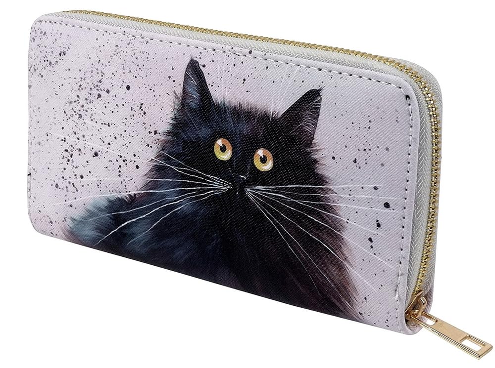 Damen-Geldbörse Mit Reißverschluss, Niedliches Katzen-Motiv, Reise-Geldbörse Aus Leder, Clutch, Kartenhalter, Organizer, Handgelenke, Geldbörsen