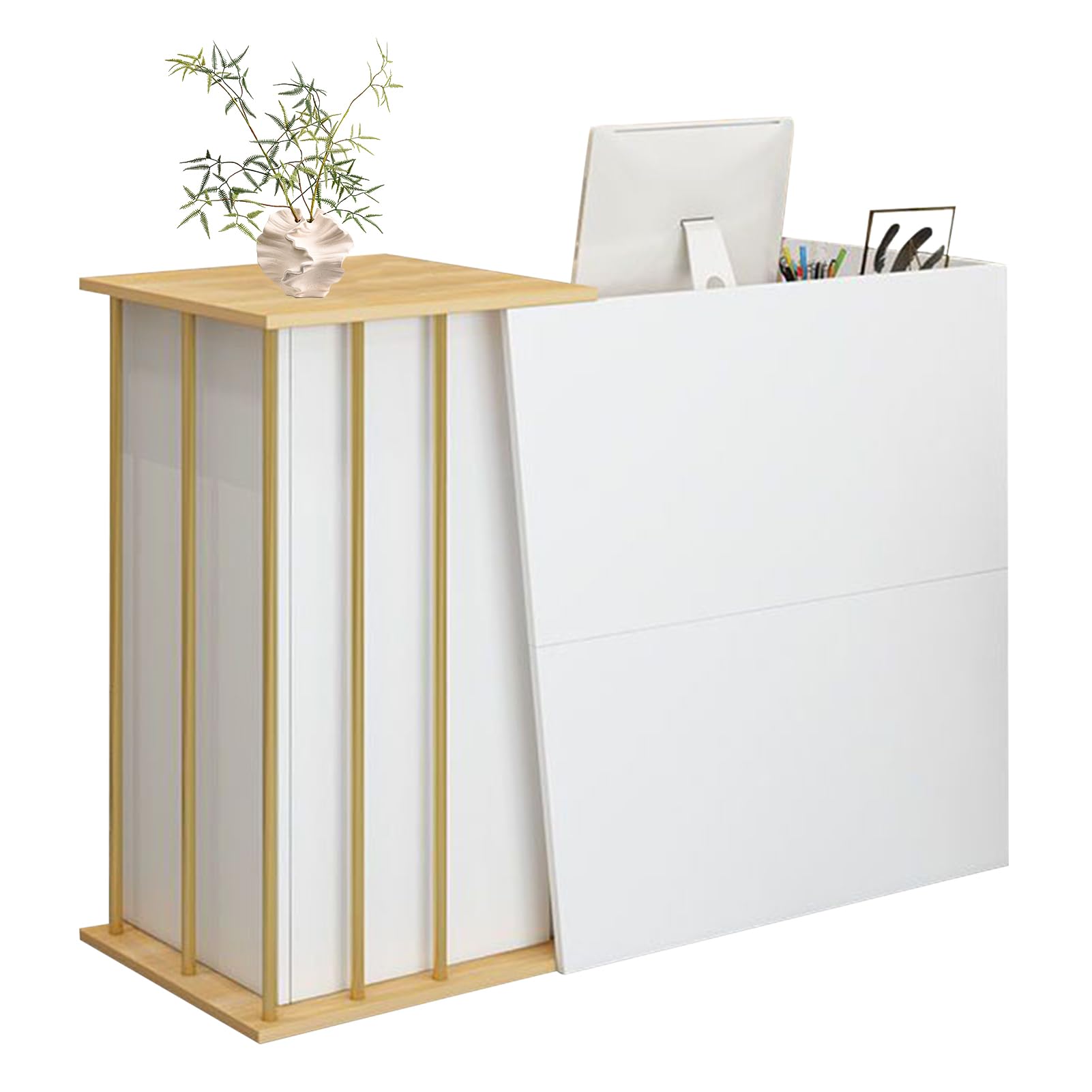 Meuble de Bureau avec Tiroirs GAOXIAO Comptoir d'Accueil Premium 100cm