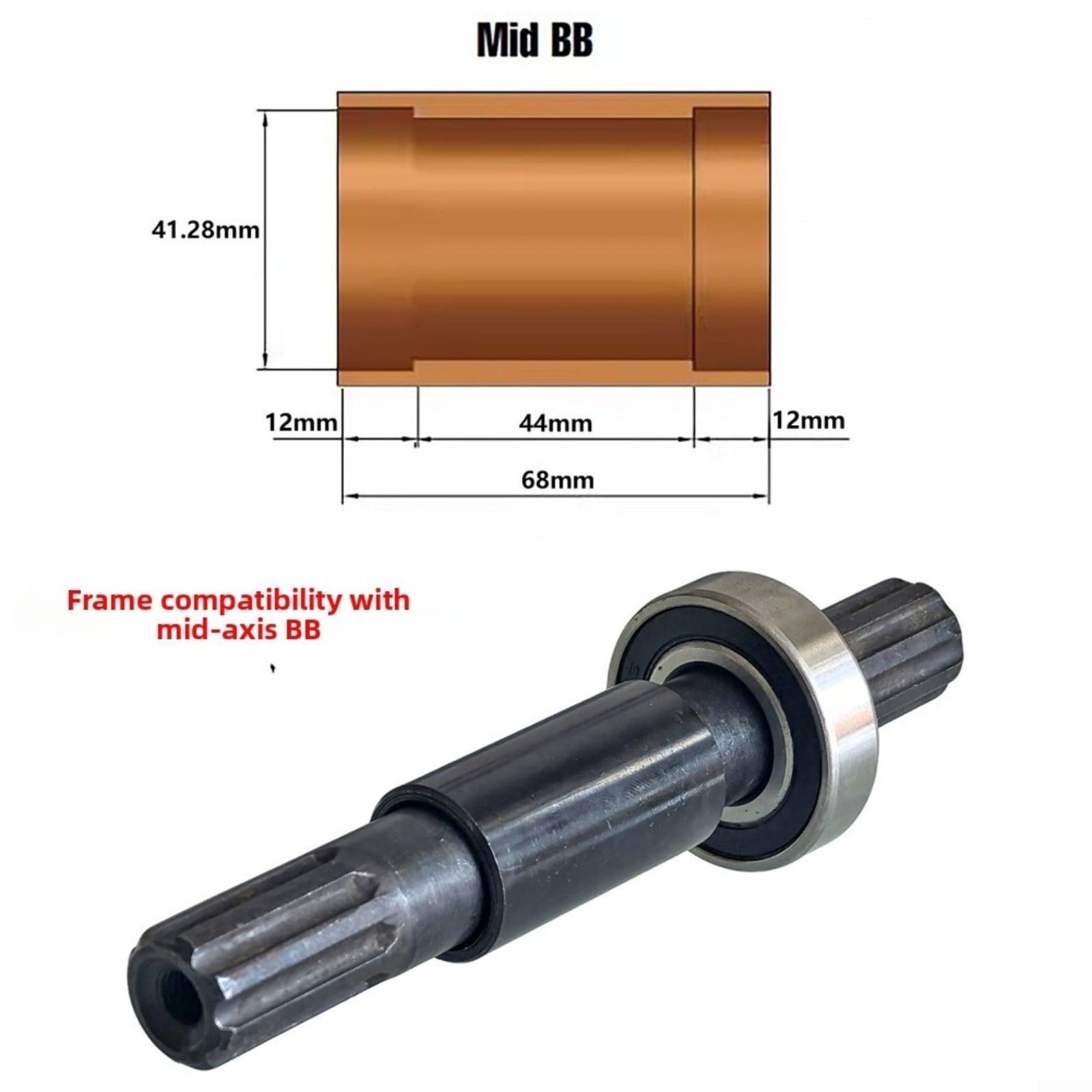 Guarnitura in 3 pezzi, 170 mm, pedivella in acciaio al cromo molibdeno con movimento centrale sigillato, guida laterale destra 8T per guida su strada