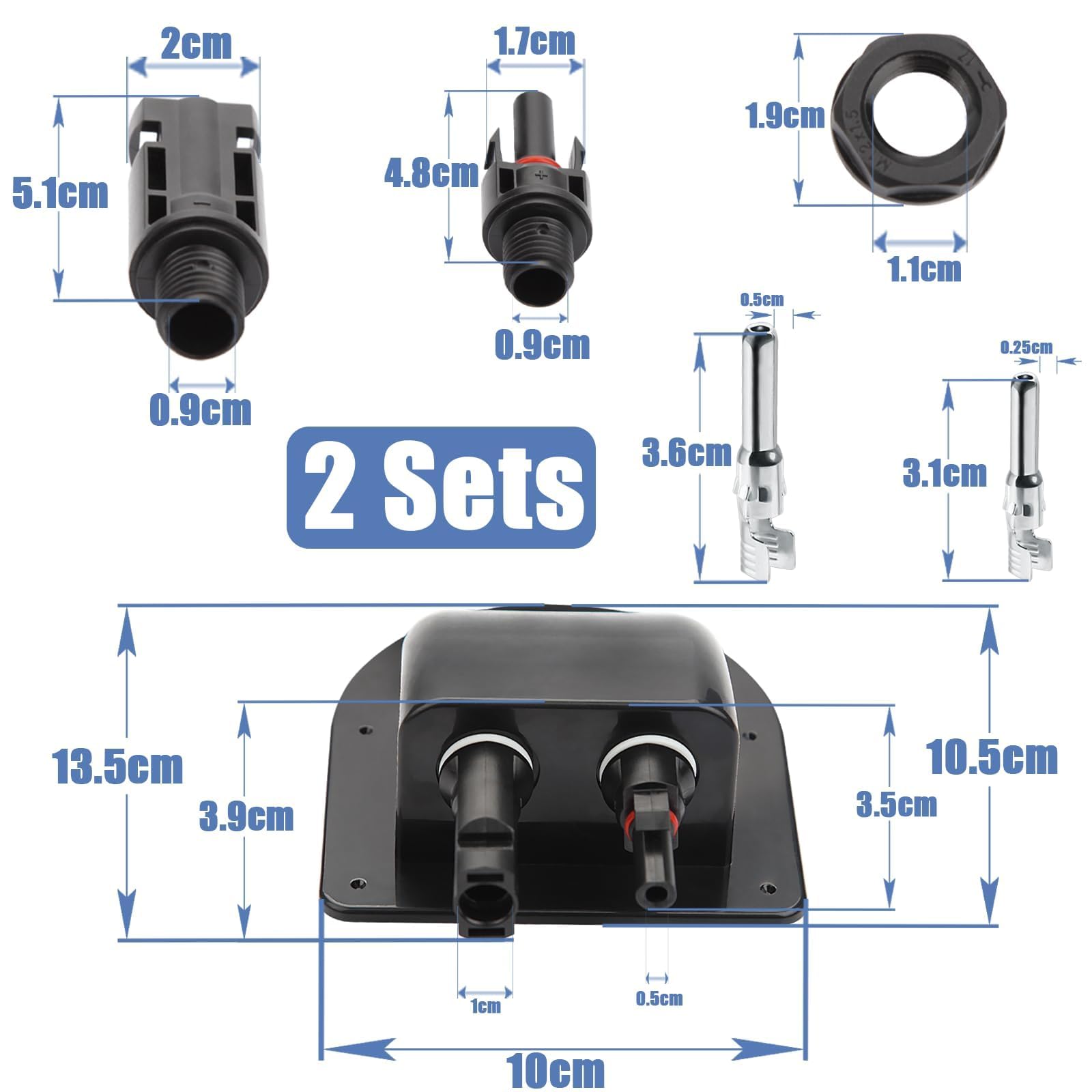 Passacavo Solare Impermeabile Mbsomnus | Doppio Ingresso Per Cavi Fino A 12mm | Per Camper, Barca, Tetto