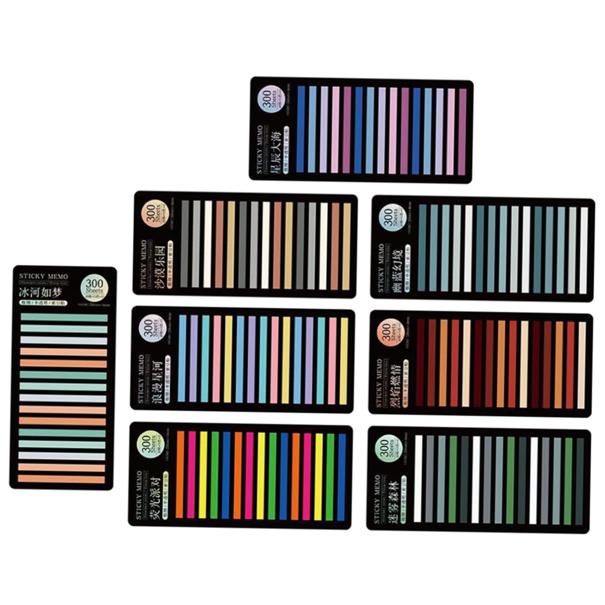 5 Sets Notizbuchstreifen Buch-kleberegister Dekorative Lesestreifen Anmerkungsregister Für Jungen Und Mädchen Leuchtende Farben 8 Blätter X 5
