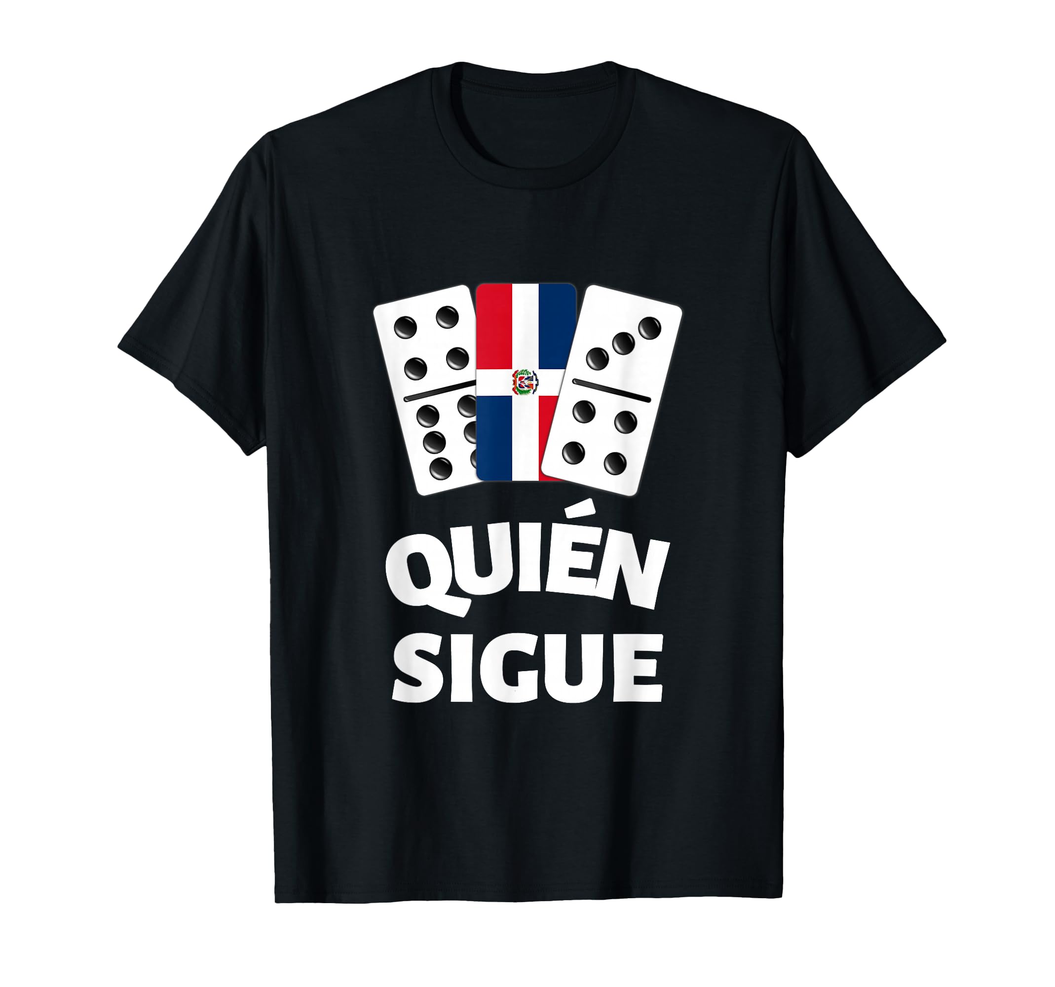 Dominican Republic Flag Dominoes Domino Train Quien Sique T-Shirt