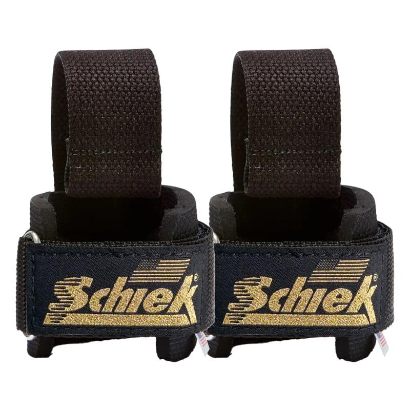 Schiek Sports Model 1000-DLS Dowel Grip Lifting Straps - Premium Wrist Support for Weight Lifting – Strength Trainer for Men and Women - Gold