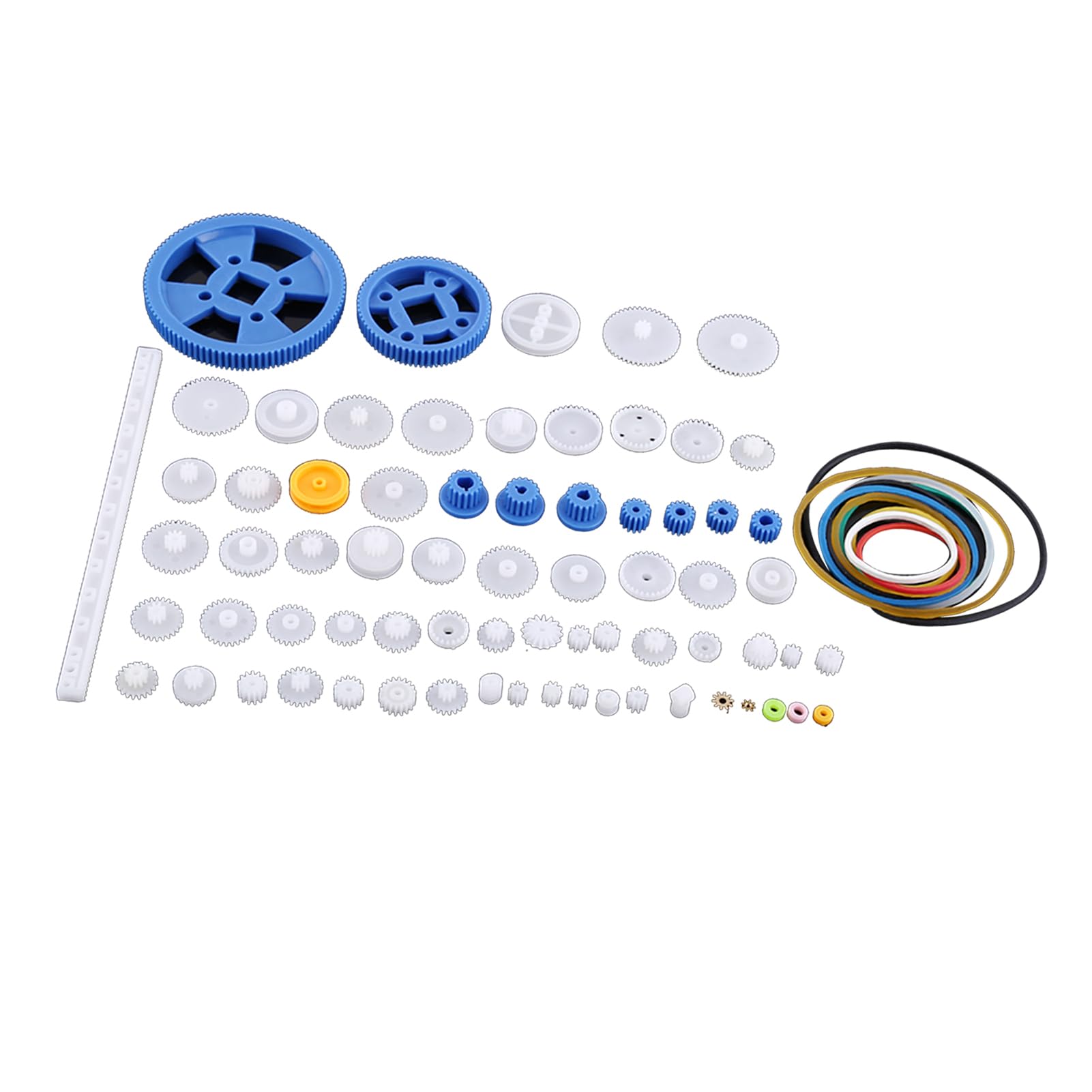 Generic Kit de courroie d'engrenages en plastique pour moteur de robot, pièces de jouets pour la fabrication de modèles, idéal pour les voitures, les robots (75 types d'engrenages
