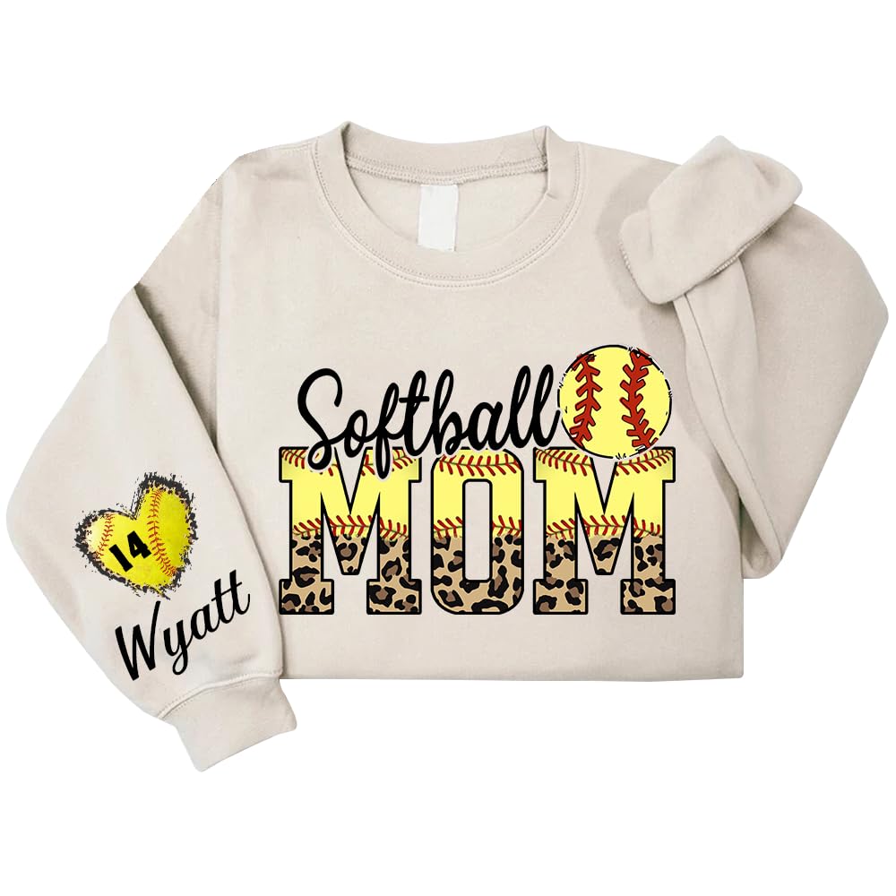 Softball Mom Hoodie Custom Name And Number Softball Mom Sweatshirt