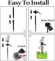 Vista 7 de DOUBLE 2 C Luz solar para jardín al aire libre, luz solar para jardín con poste de búho, luz LED impermeable de blanco cálido para jardín, patio