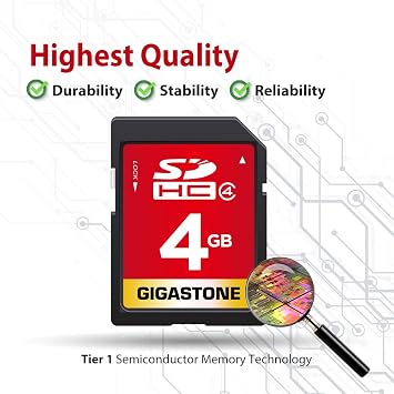 GIGASTONE 4GB SD Card 10-Pack, Speed Up to 20MB/s, SDHC UHS-I Class 4 Memory Card for Photo Video Music Voice File DSLR Camera DSC Camcorder Recorder Playback PC Mac POS (Pack of 10)