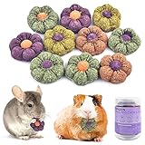 ERKOON Rabbit Chew Toys, 10PCS Timothy Grass Treats Small Animal Molar Toys for Guinea Pig Hamster Bunny Chinchilla Gerbil, Handmade Rabbit Chews and Treats