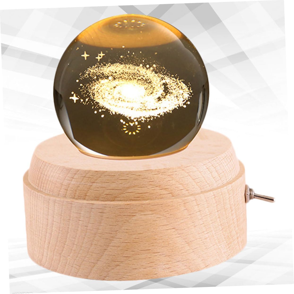 ABOOFAN Luminous Crystal Ball Music Box Rotating Led Night Light and Base Decorative USB Desktop Lamp for Home Decor for Birthdays and Holidays