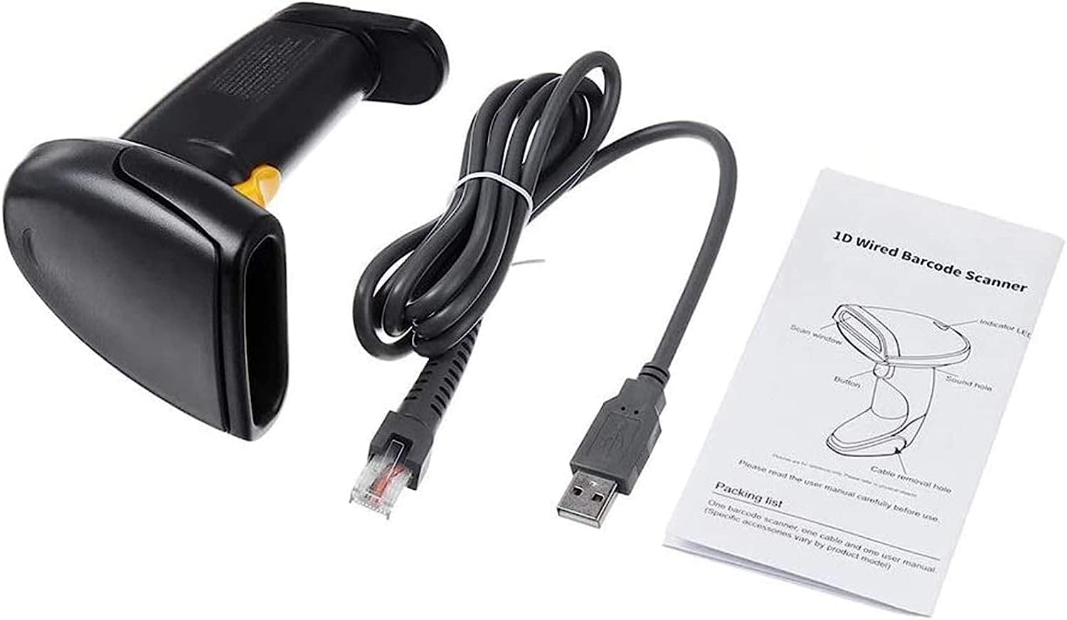 Ręczny skaner kodów kreskowych Skaner kodów kreskowych Ręczny skaner kodów kreskowych USB Przewodowy automatyczny czytnik kodów z kablem USB Szybki i dokładny