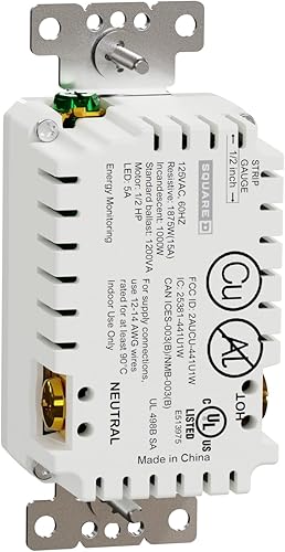 Miniatura 2 de Square D by Schneider Electric Z-Wave Smart Outlet, control de energía resistente a manipulaciones, toma eléctrica dúplex compatible con hogar