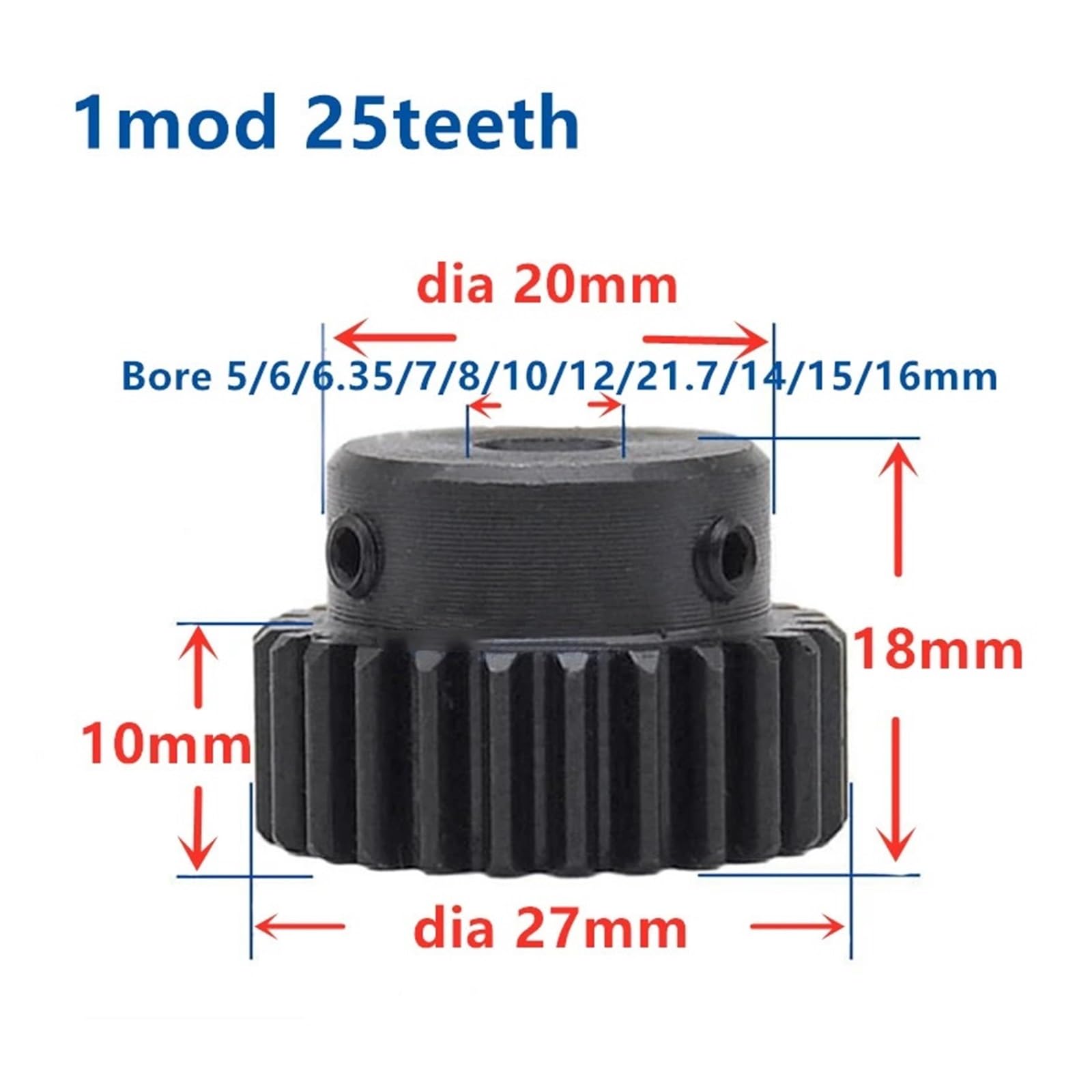 Engrenage à dents coniques en spirale 1 pièce 1Mod 12x12x500mm crémaillère de haute précision en acier + 1Mod 25 dents pignon CNC crémaillère Mod 1 crémaillère(16mm)