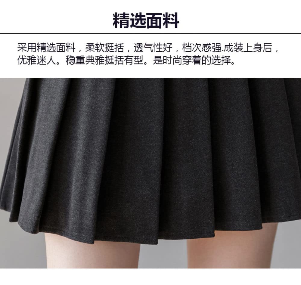 OZEO Röcke Für Damen,Damen-Minirock Schwarz Faltenrock Mit Hoher Taille Hüftumwickelt Mit Reißverschluss A-Linie Geraffter Lagenrock Mit Hose Kurzer Rock Für Mädchen Damen,L