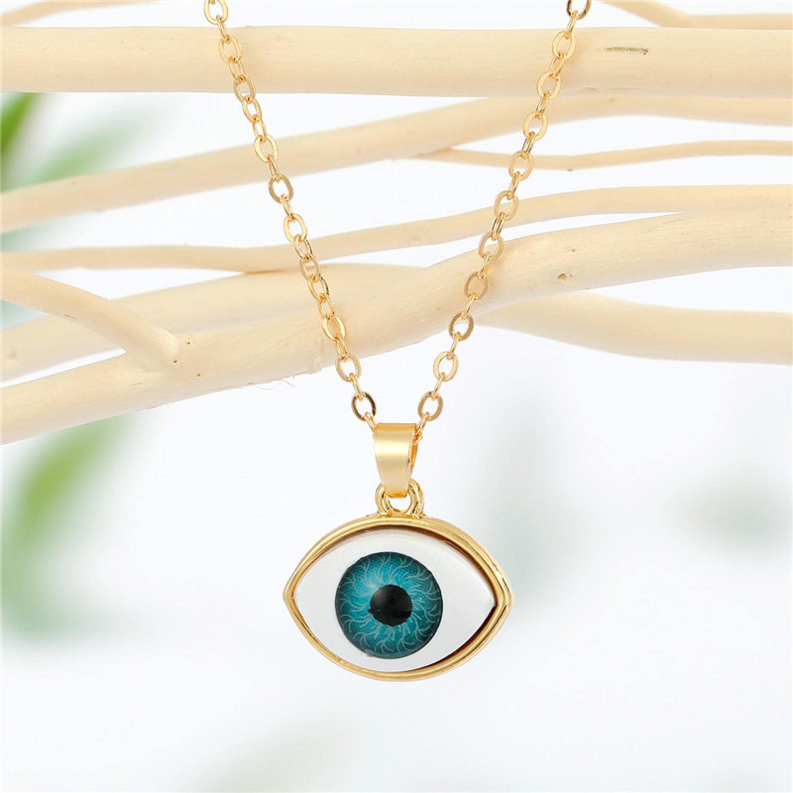 PAIHUIART Necklace Sweaterchain Pendant Chain Women Jewellery 1 Pcs Evil Eye Pendant Necklaces For Women Gift Colored Vintage Resin Turkish Lucky Eye Sweater Clavicle Chain Wedding Jewelry