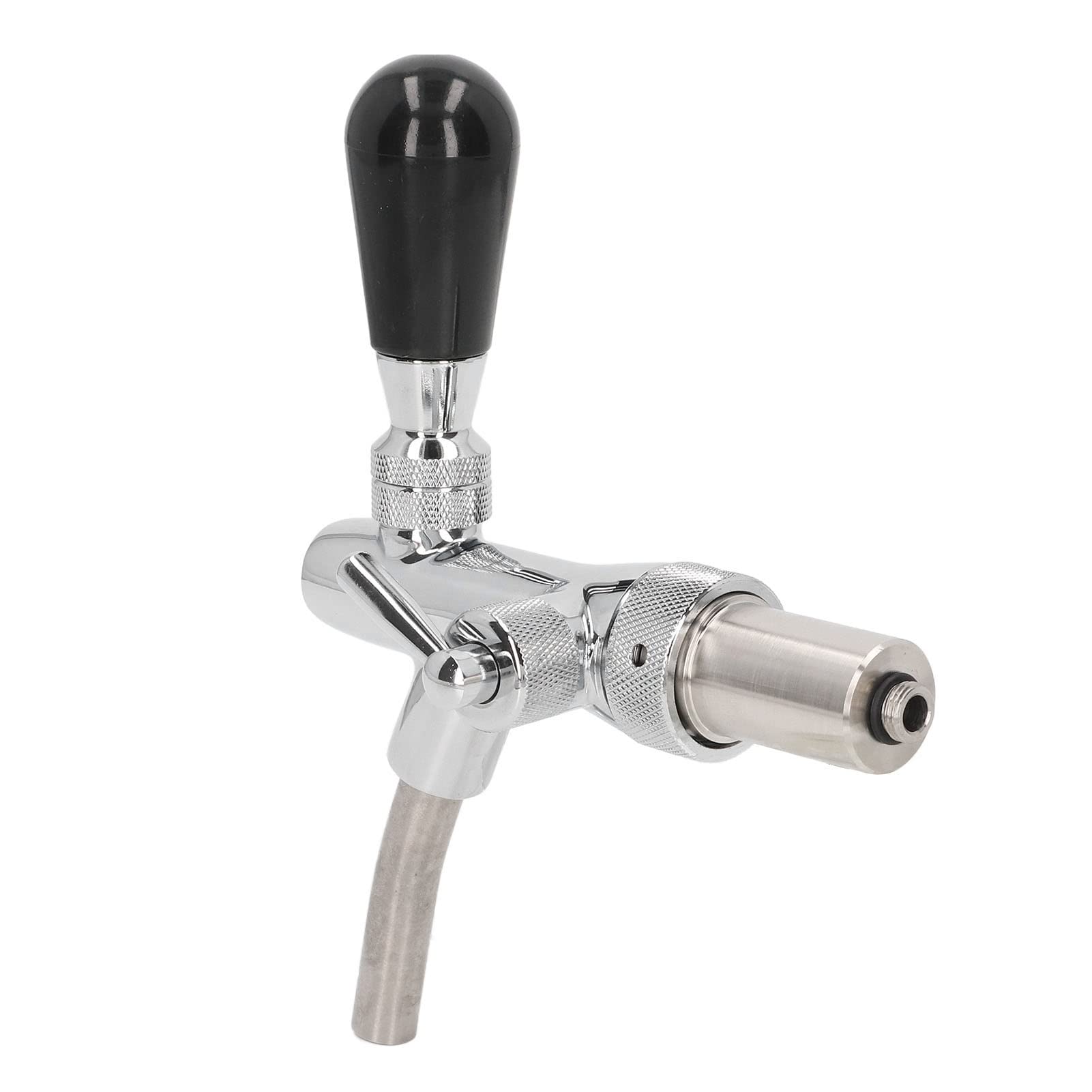 Grifo de cerveza de acero inoxidable, minigrifo ajustable de acero inoxidable, grifo dispensador de cerveza con junta y manguera de silicona, grifo dispensador de cerveza Kegerator, repuestos para K