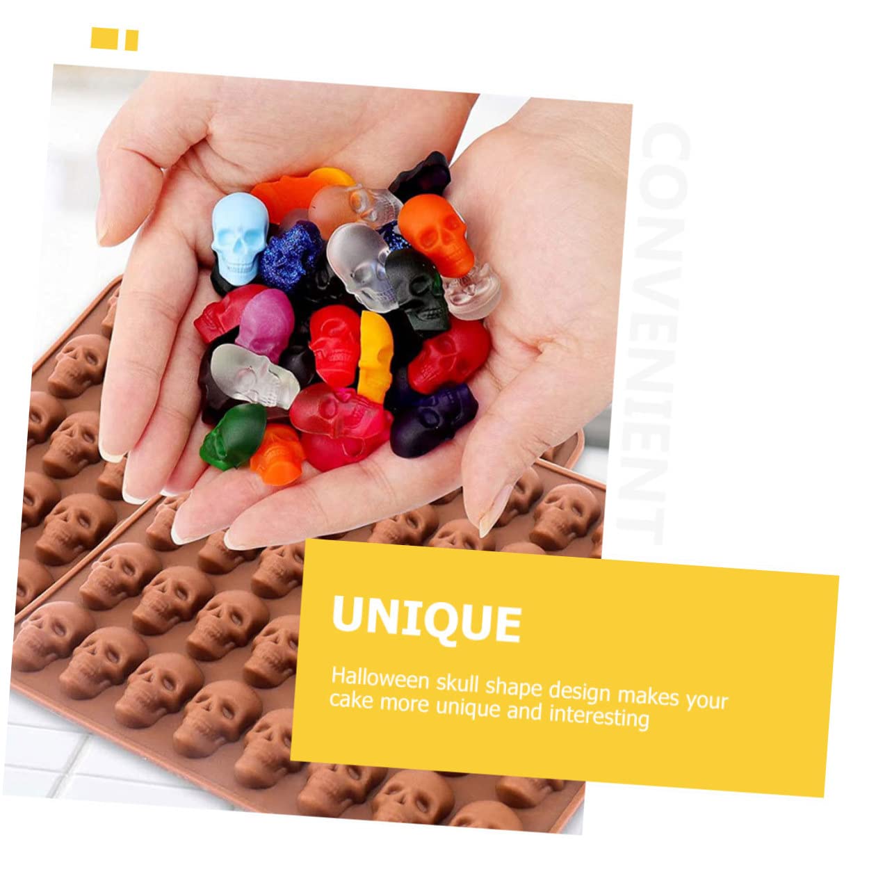 Ciieeo 5 Set stampo del cranio biscotto cioccolato stampo da forno per cioccolato gommoso halloween hallowen arredamento fondente teschio stampini fai da te Gel di silice
