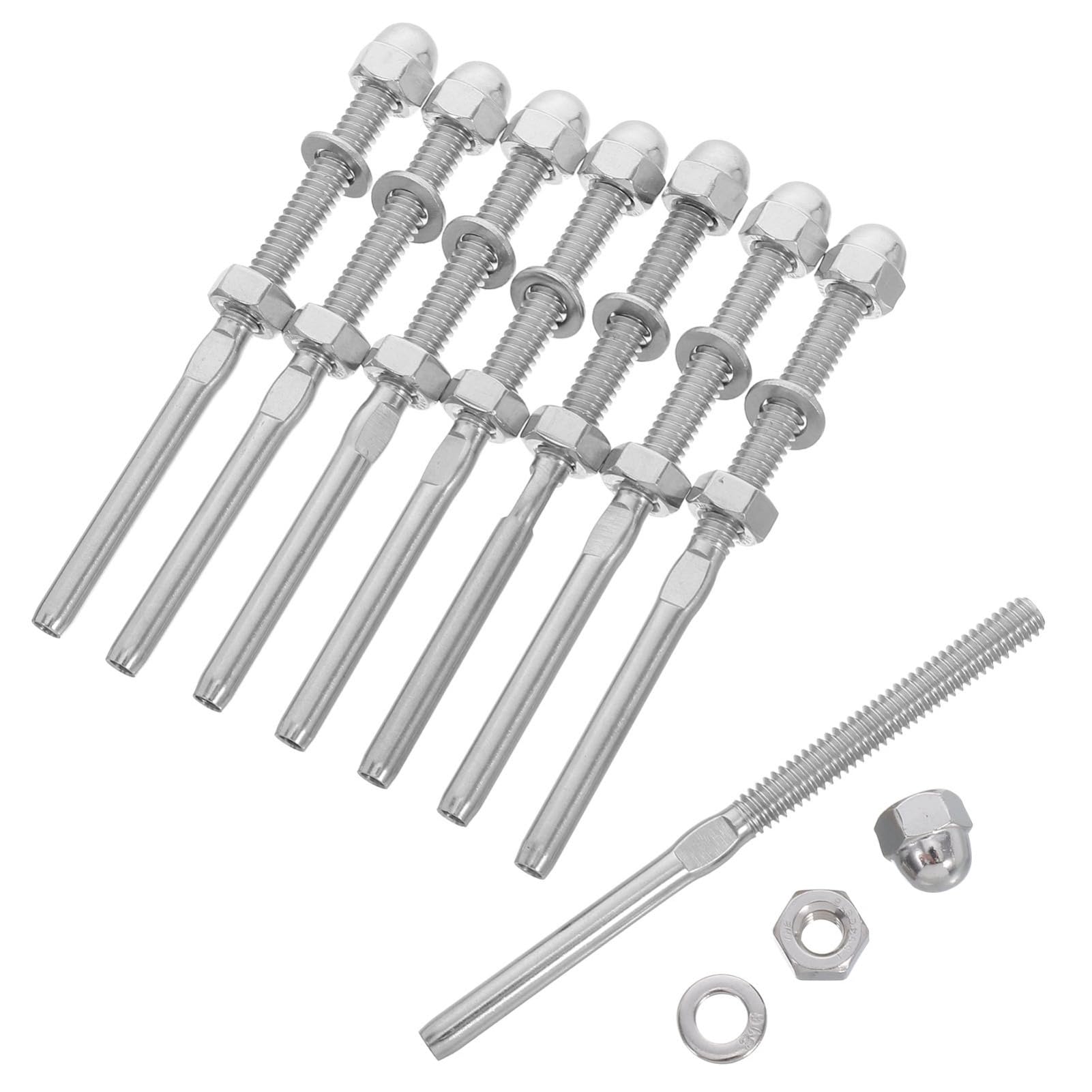 Herrajes para cable de 1/8" de alta precisión: terminales plateados para barandilla de diseño