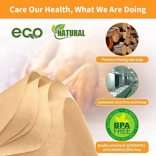 Miniatura 4 de Revestimientos desechables para freidora de aire para Ninja Airfryer 125 piezas de papel pergamino rectangular de 8.7x5.5" para freidora de aire de