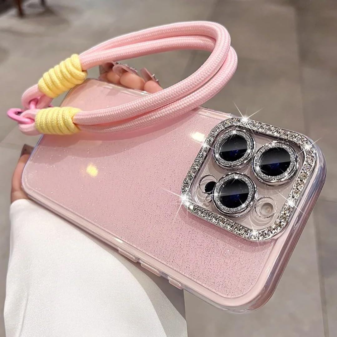 Étui de protection d'objectif paillettes luxe iPhone 13 Pro Max rose chic - 7