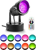 ZUCKEO 10W RGBW LED Indoor Spotlight with Remote - Color Changing Uplights for Christmas Halloween Home Decor
