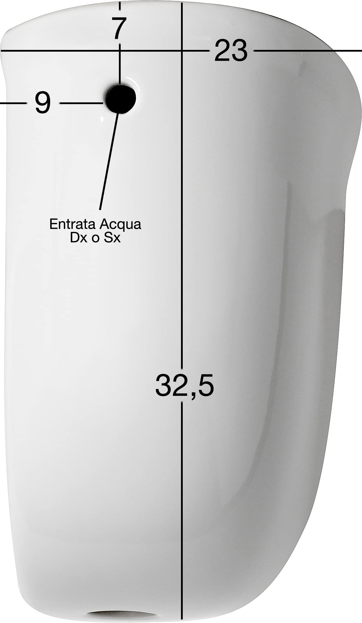 Cassetta di Scarico WC Sanitari in Ceramica Porcellana Alta in Ceramica Entrata Acqua DX e SX Universale Ideale per Sanitari Bagno