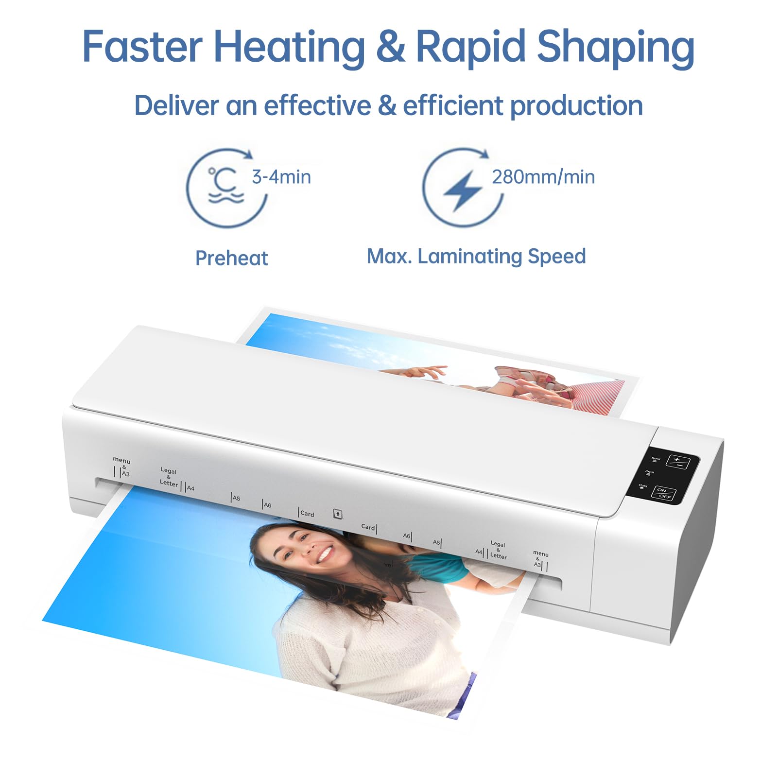 Máquina laminadora de escritorio, juego de tamaño A3, multifuncional, laminado en caliente y en frío, sistema de 2 rodillos, ancho máximo de 12,5 pulgadas, con cortador de papel, recortador,