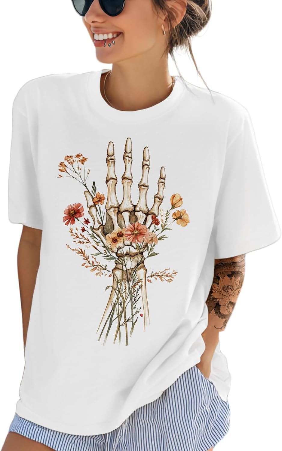 Work Shirts for Women Cotton Crew Neck Fashion Graphic Daily Summer Style Comfy Breathable Gym Baggy Beach Shirts