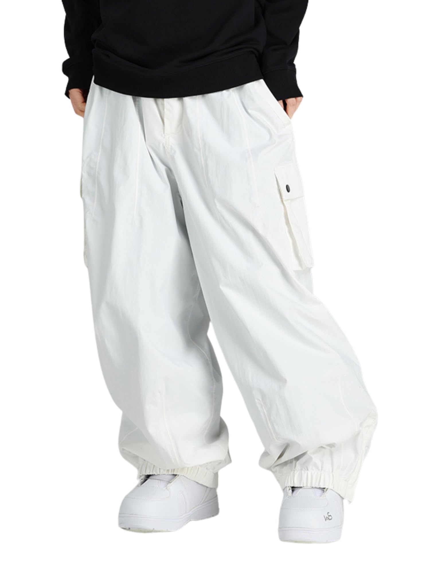 xwxwseui Men's Baggy Cargo Snow Pants Warm Insulation Ski Pant Snowboard Outdoor Hiking