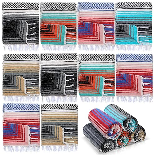 Preboun 10 Pieces Authentic Mexican Yoga Blankets