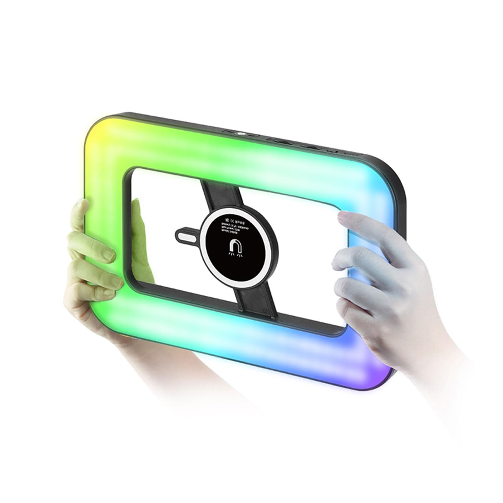 Luz de Relleno Portátil S4 RGB, Luz Magnética Portátil para Selfies con 448 Cuentas LED y Temperatura de Color de Brillo Ajustable 2500K 6500K, para Transmisión en Vivo de