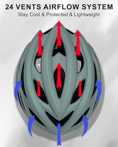 Miniatura 3 de KINGBIKE - Casco de bicicleta para adultos, hombres, mujeres y jóvenes, para ciclismo en carretera y montaña, con luz recargable por USB, Azul